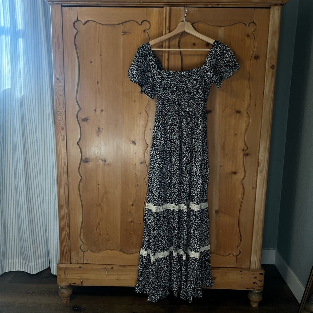 Cotton maxi smocked dress